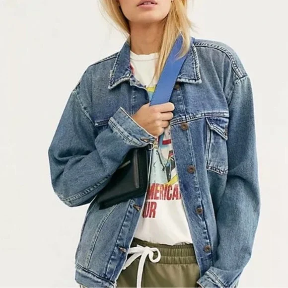 Free people ramona denim jacket clearance